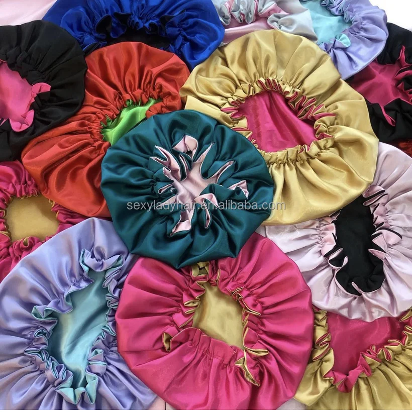Adjustable Silk Hair Bonnet Backwood bonnets and satin hair wraps Designer Durags And Bonnets