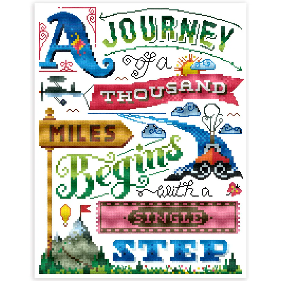 manufacturer Factory Wholesale wall art Embroidery Kit Landscape paintings cross stitch kit cross stitch fabric