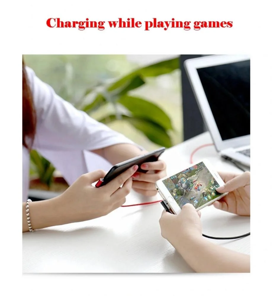 
90 Degree Double-Sided Plug USB Cable Charging for Playing Games 