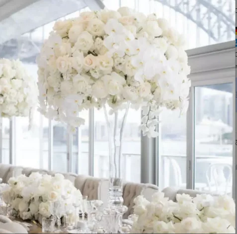 Cheap wedding decoration tall glass cone shaped vases