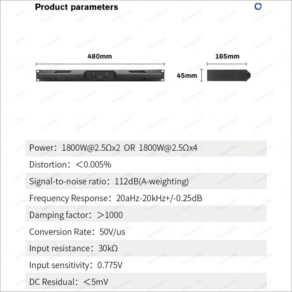 Brand New 1U Class D Power Amplifier With High Quality