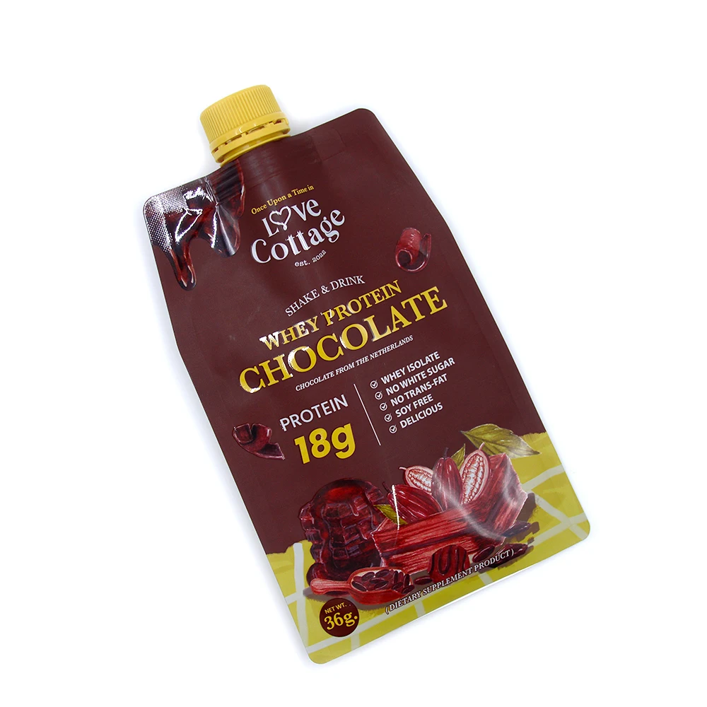 China Beverage Juice Reusable Foil Custom Printed Three Side Seal Bags Heat Seal Plastic Spout Pouch Bags for Liquid Packaging