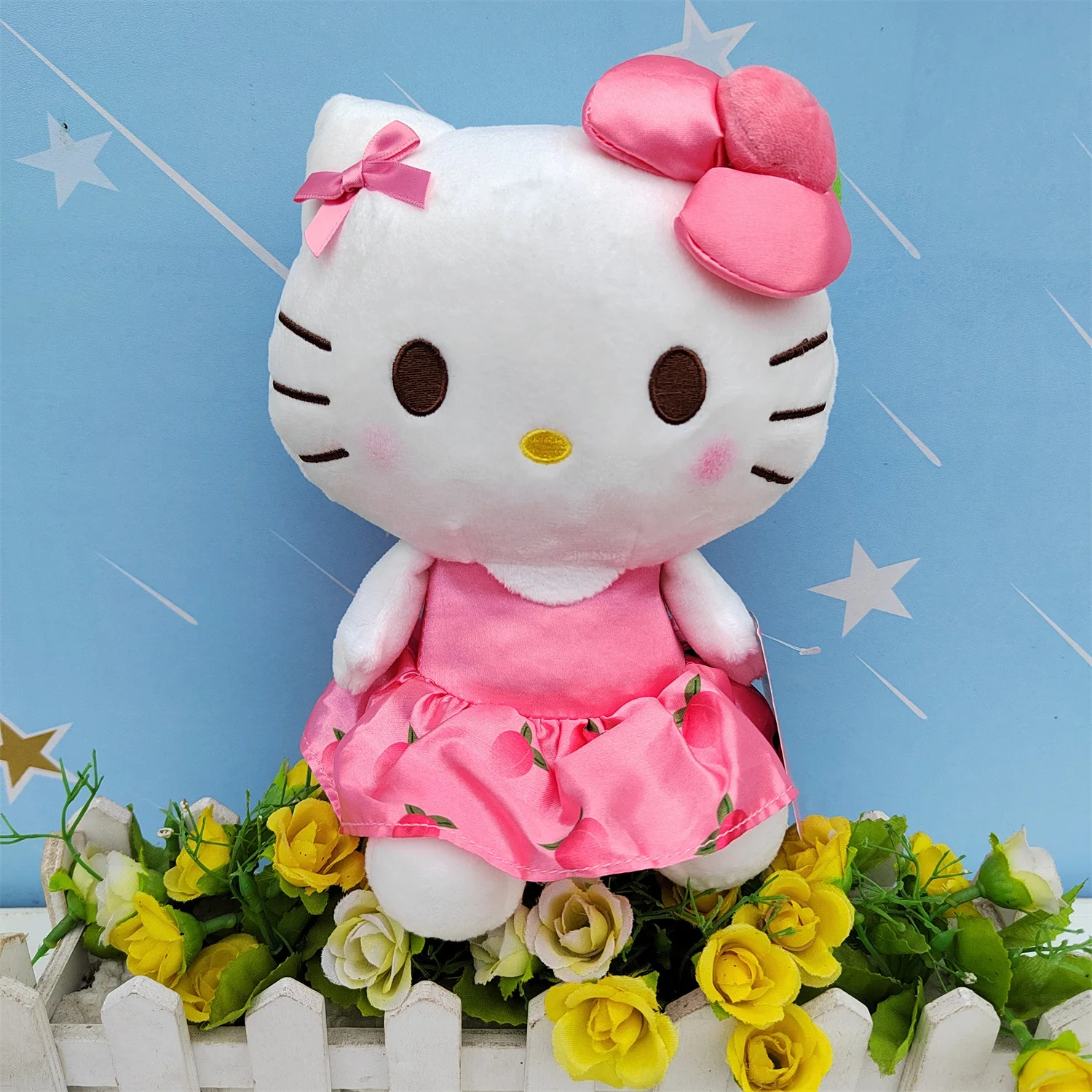 Kawaii Peach Series Plush Toy Kuromi Melody Plush Dolls Soft Stuffed Doll Room Decor Kids Girl Christmas Gift