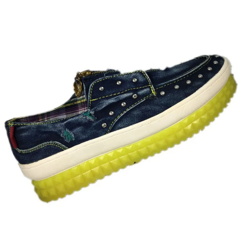 
OEM outdoor casual women fashion sneakers rivet zipper chunky shoes height increase canvas walking big size women shoes 