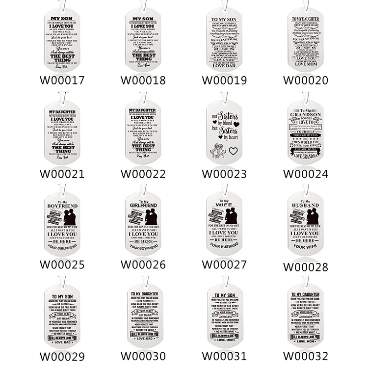 LWD60327 Stainless To Granddaughter Grandson Grandma Grandpa Daughter Son Dad Nephew Niece Best Friend Sister Family Necklaces
