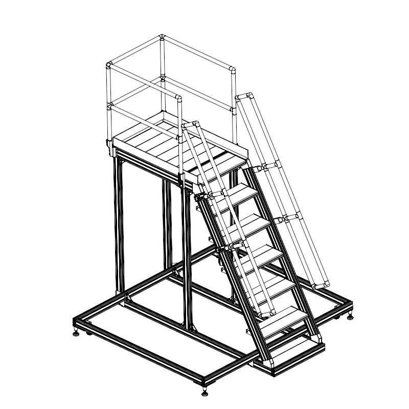 Mobile multi- functional 7 step aluminum profile ladder with working platform