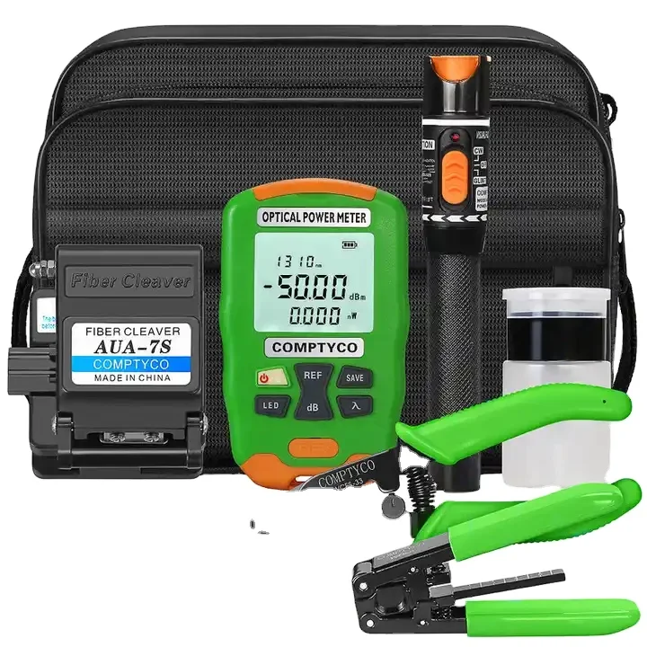 FTTH Fiber Optic Tool Kit with Optical Power Meter and Visual Fault Locator