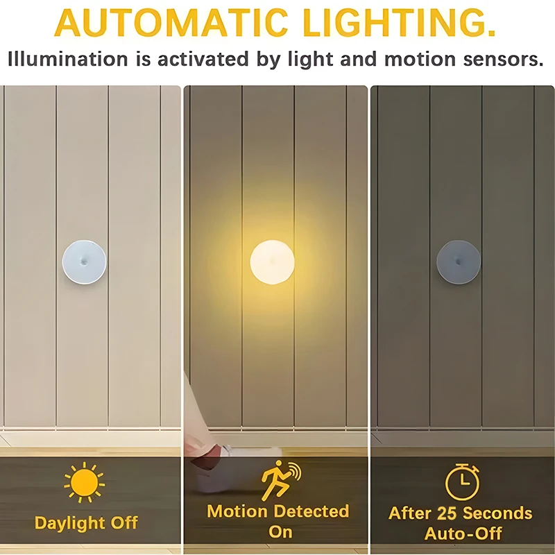 Customized Logo Led Mini Portable Motion Sensor Baby Night Light With Rechargeable Magnet Smart Home Lights For Indoors