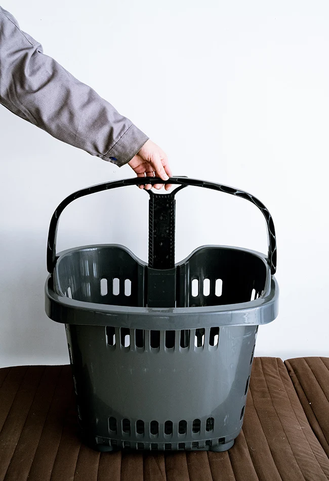 China Factory Sell Plastic Wheel Shopping trolley OEM Shopping Cart Basket Shopping Basket