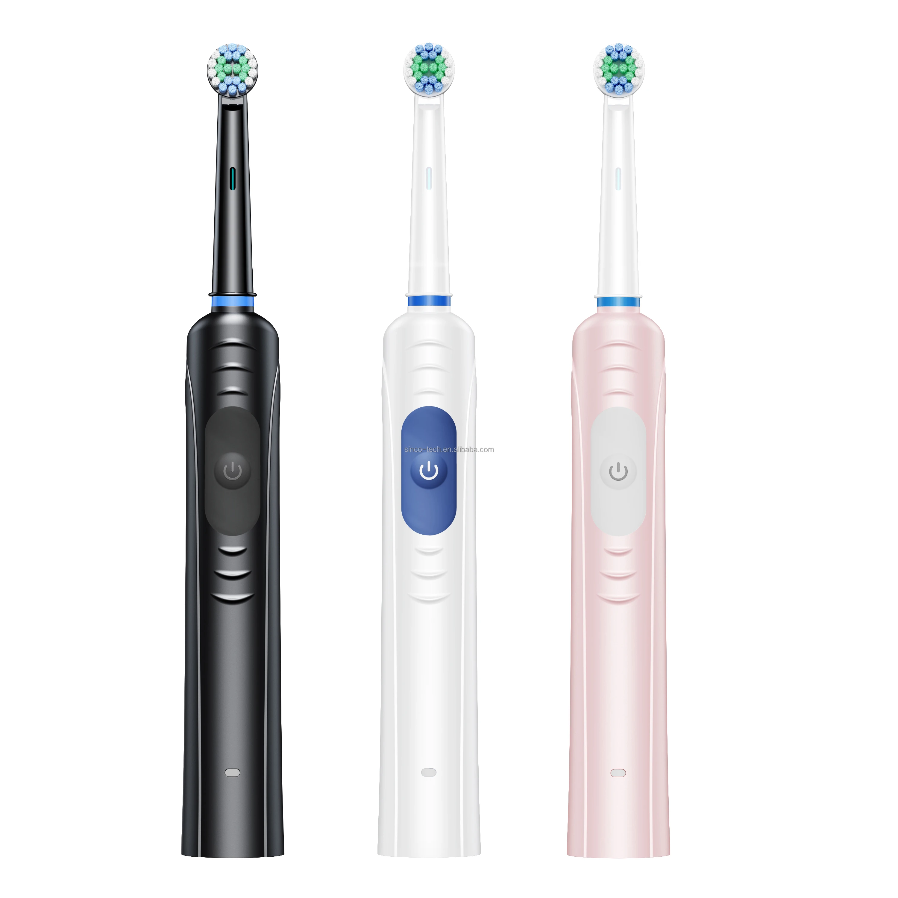 Oscillating round head rotating electrical tooth brush with4pcs brush heads custom friendly rotary electric toothbrush