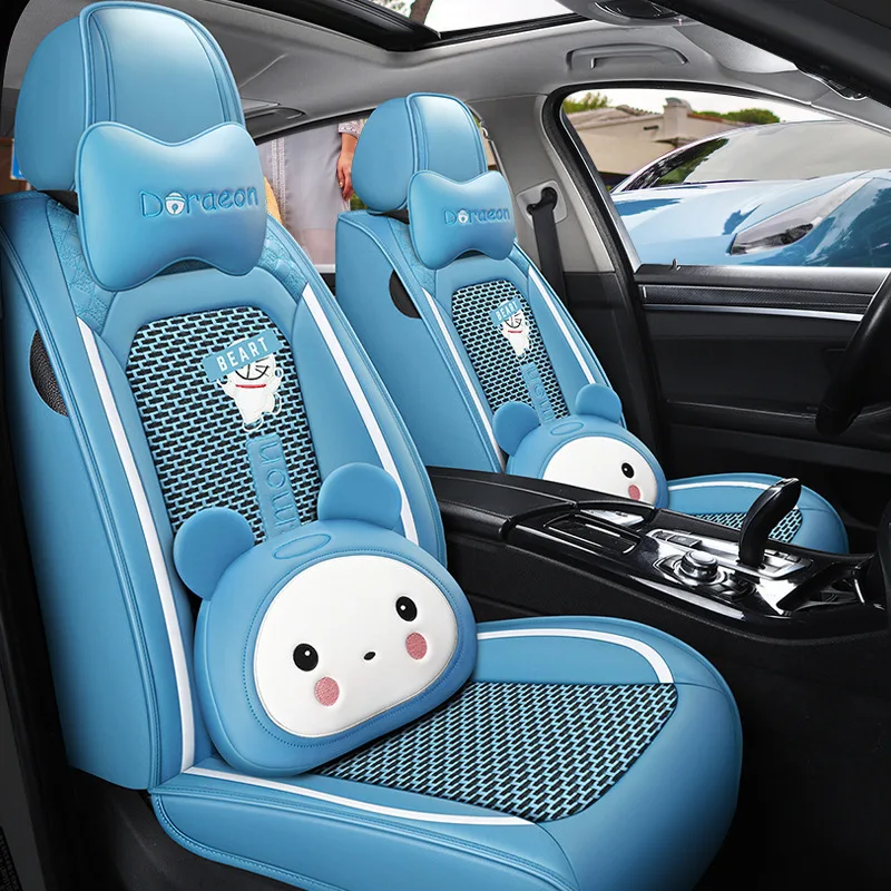 Front and Back Car Seat Covers Linen Car Seat