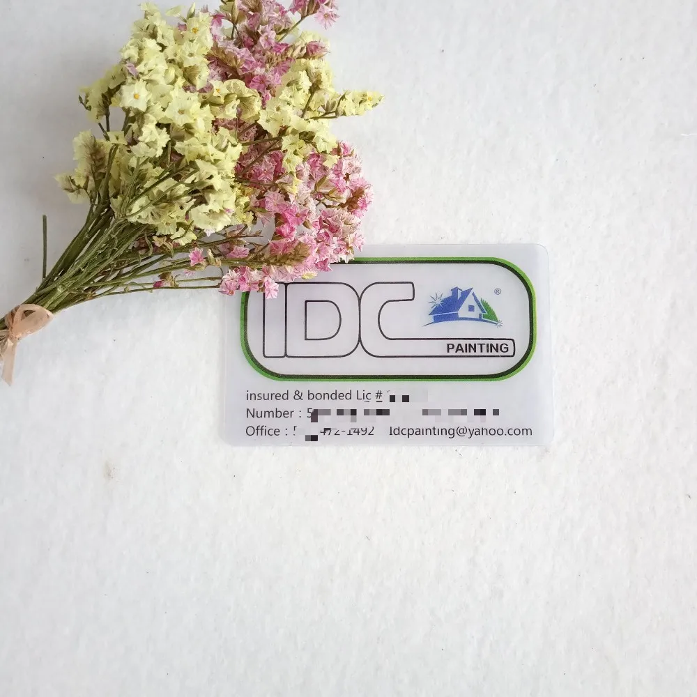 High Quality Customized PVC Transparent VIP Clear Visiting Business Card visiting card