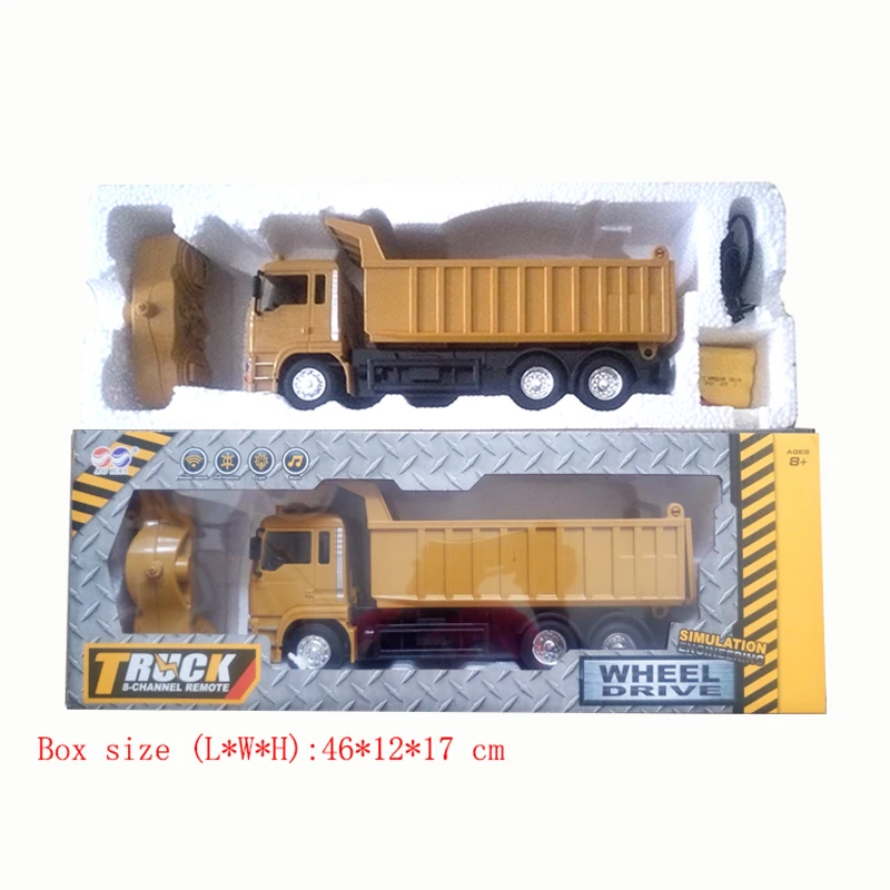 Hot sale 8 Channel RC Car engineering dump truck toy 1:24 remote control tipper truck