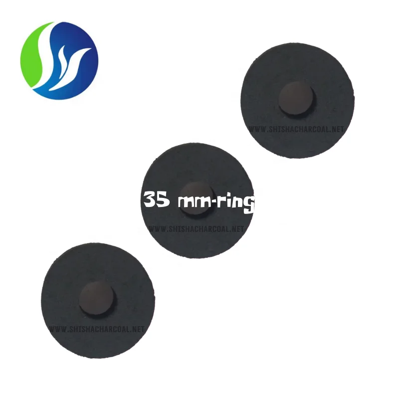 Magic coal quick light 35mm charcoal with hole for hookah application