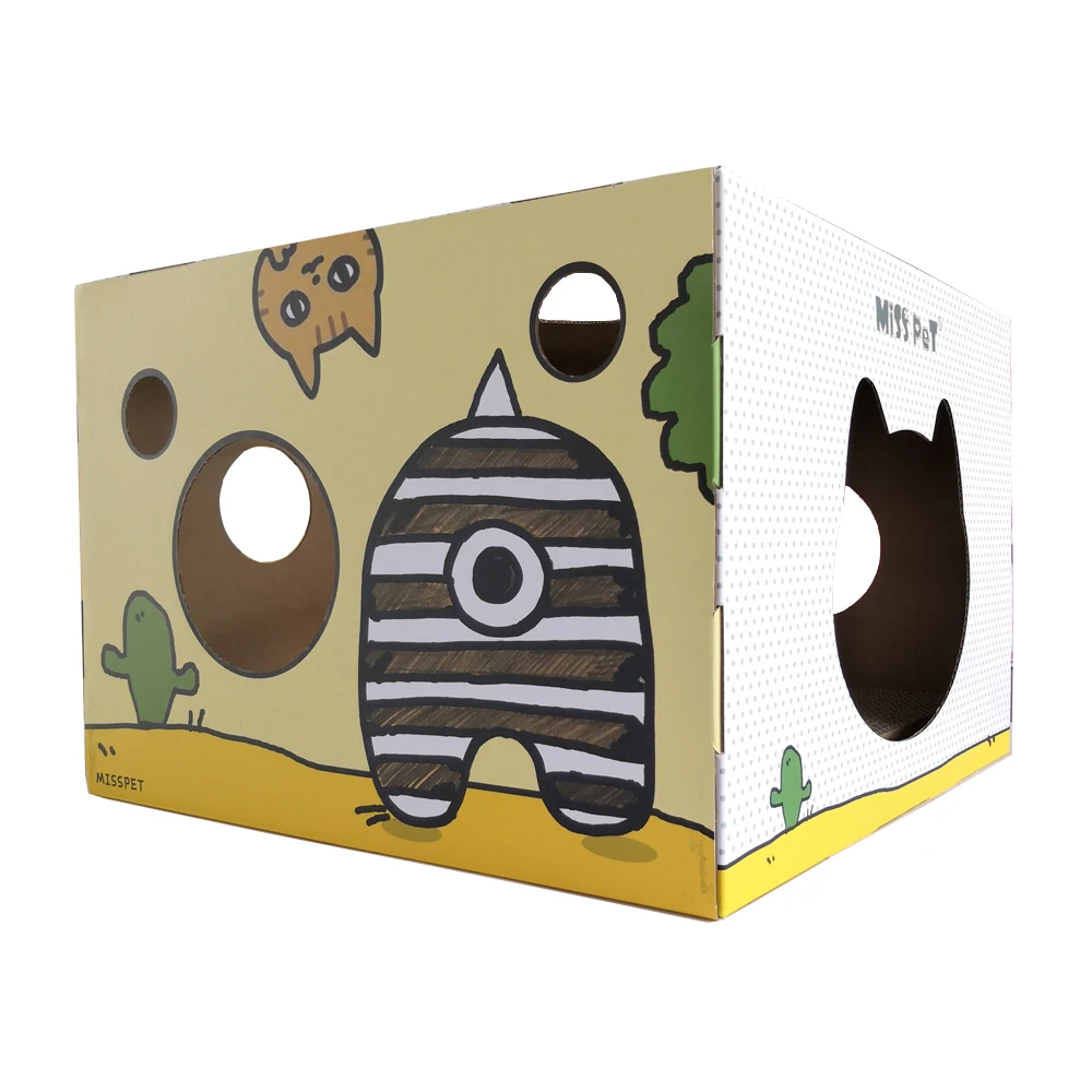 Wholesale cat scratcher cardboard cat house corrugated cat box
