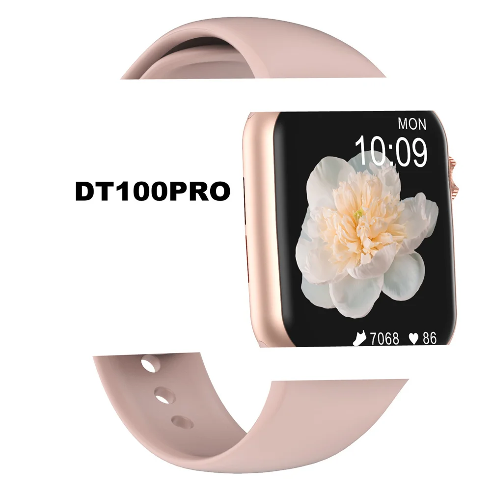 Новый DT100Pro Смарт часы BT вызова пользовательский интерфейс IP68 водонепроницаемый ЭКГ Спорт сердечного ритма мониторинг сна Smartwatch DT100