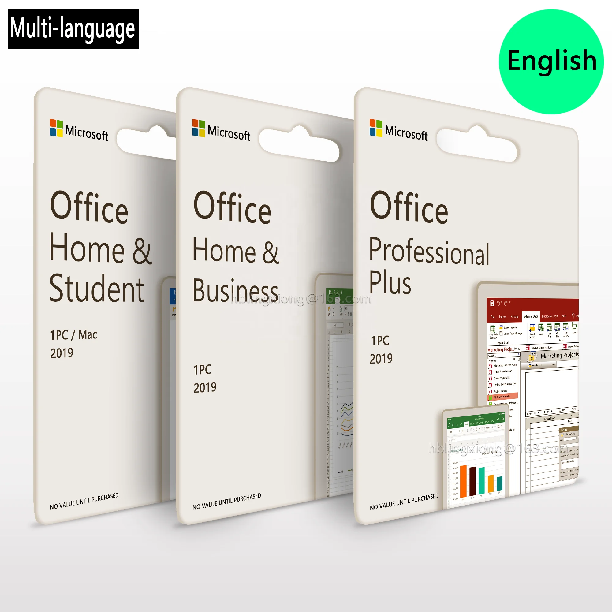 Microsoft Office 2019 домашний и деловой ключ подключение цифровых лицензионных ключей для Win & Mac Розничная коробка глобальная онлайн