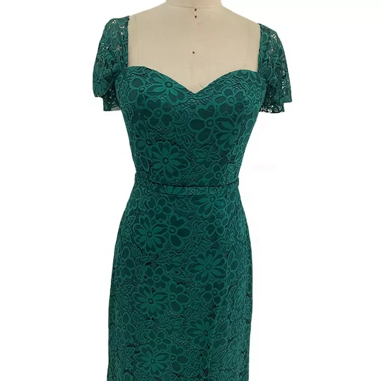 Mother green color mermaid Lace fabric Party Peach Maxi Simple Casual Evening Wedding Bridesmaid Dresses