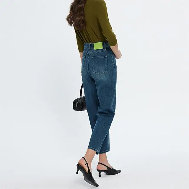 2024 summer pipe small straight leg jeans high waist slim stretch all straight leg pants trend