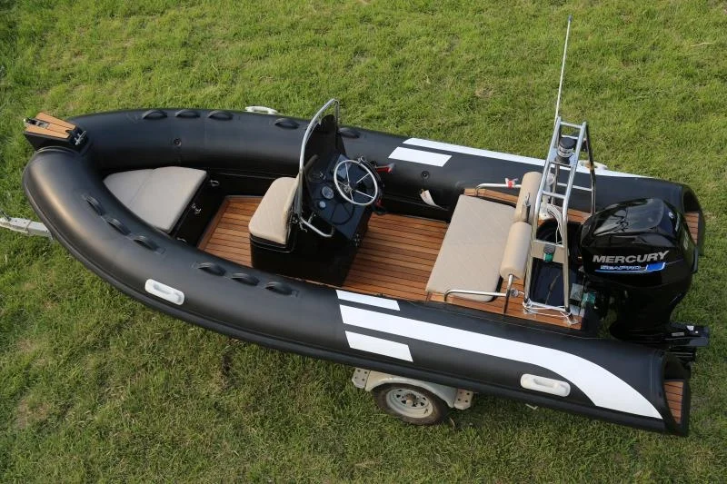 CE RIB480 Inflatable Boat Fiberglass hull Fishing Hypalon semi-rigid RIB Boat