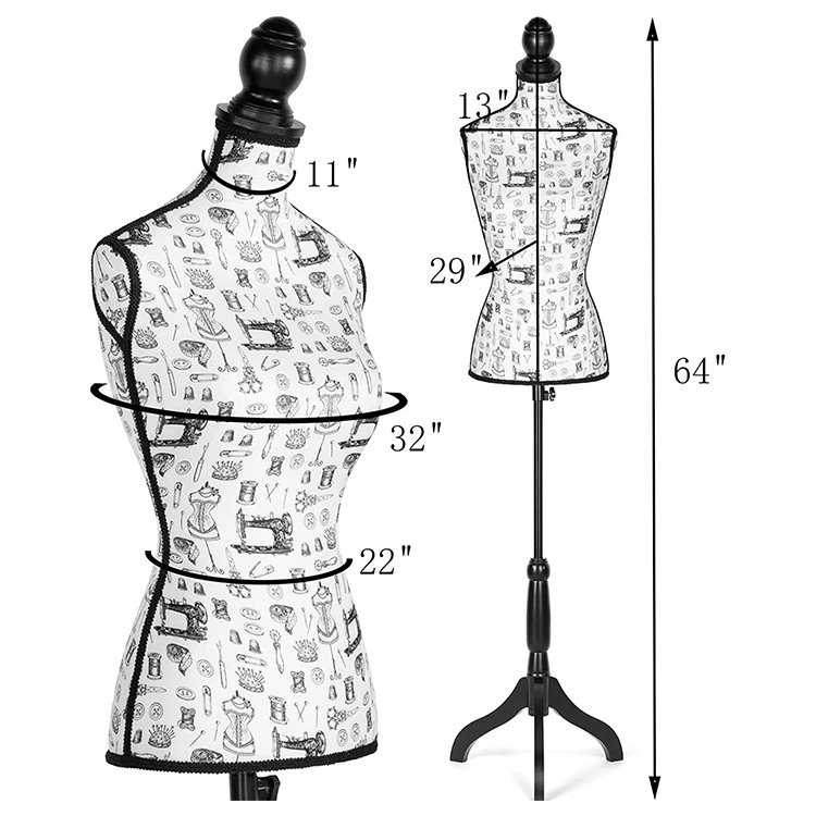 Professional manufacturer adjustable Female Mannequin Dress Form Torso Tripod Stand Display