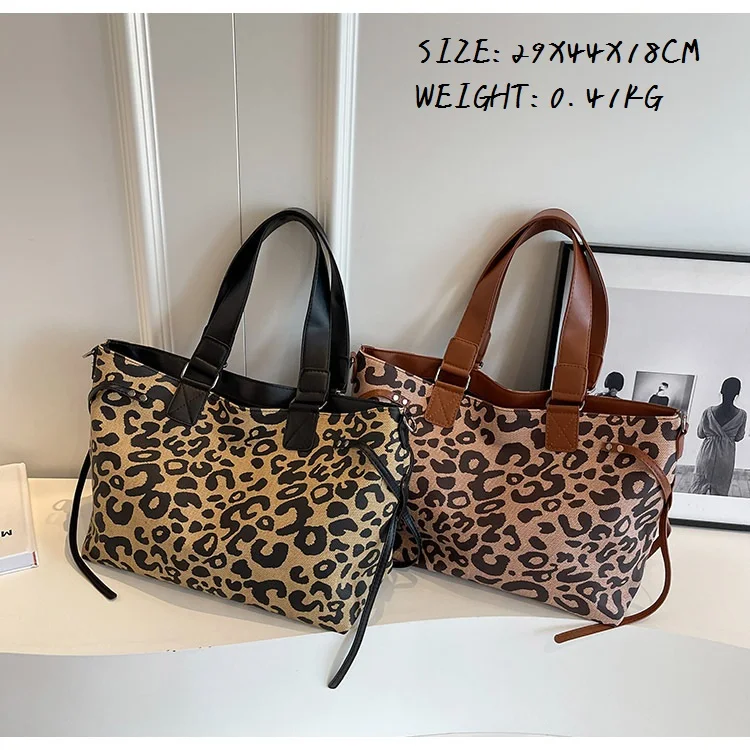 Casual 2024 New products ladies hand bags,Leopard print handbags trending metro city tote bag 2024 for women