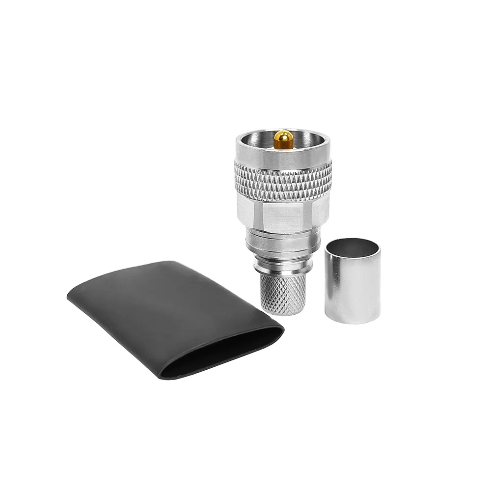 rf coaxial UHF PL259 male plug crimp connector for LMR400 cable solderless EZ