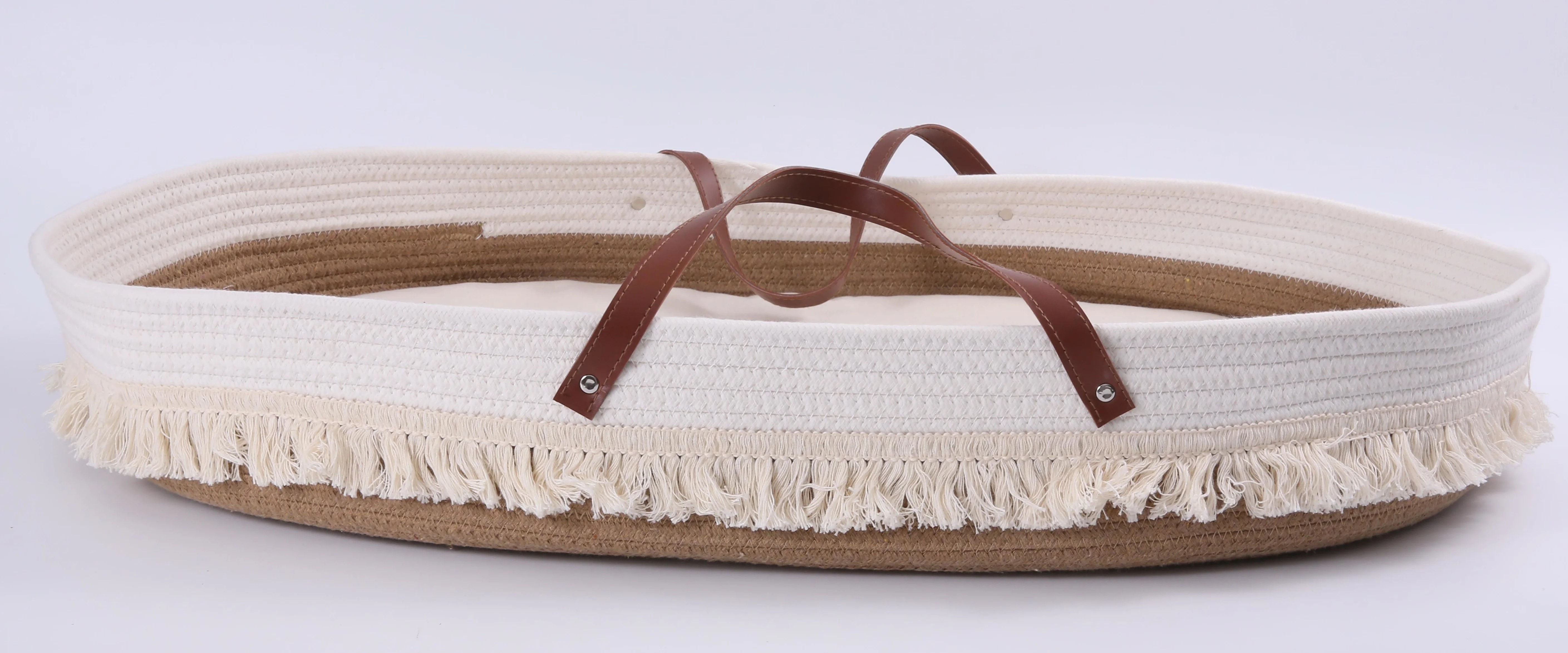 Organic Cotton Rope Moses Basket With Luxury Thick Soft Waterproof Baby Basket Cribs