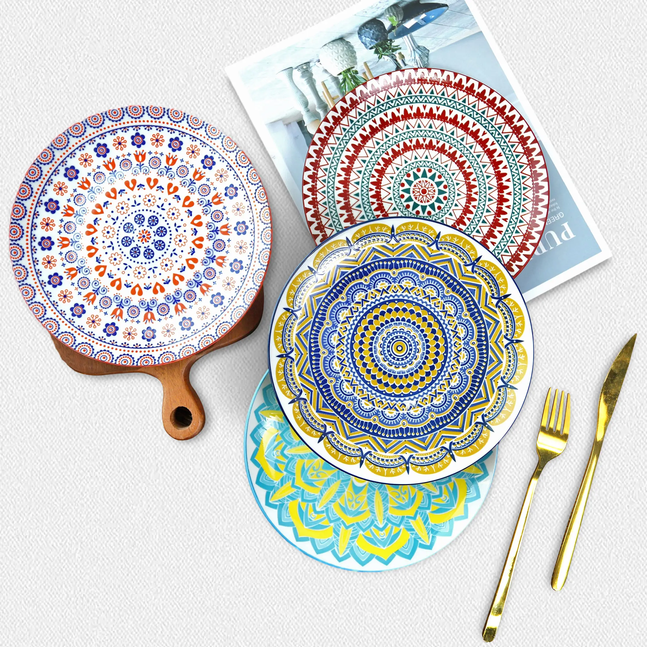 Wholesale Moroccan ceramics, cheap and fragile, tableware for restaurants, restaurant dining plate sets