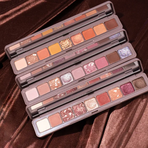 Free sample   Latest Hot sale 9 colors factory private label custom eyeshadow palette high pigment vegan eyeshadow