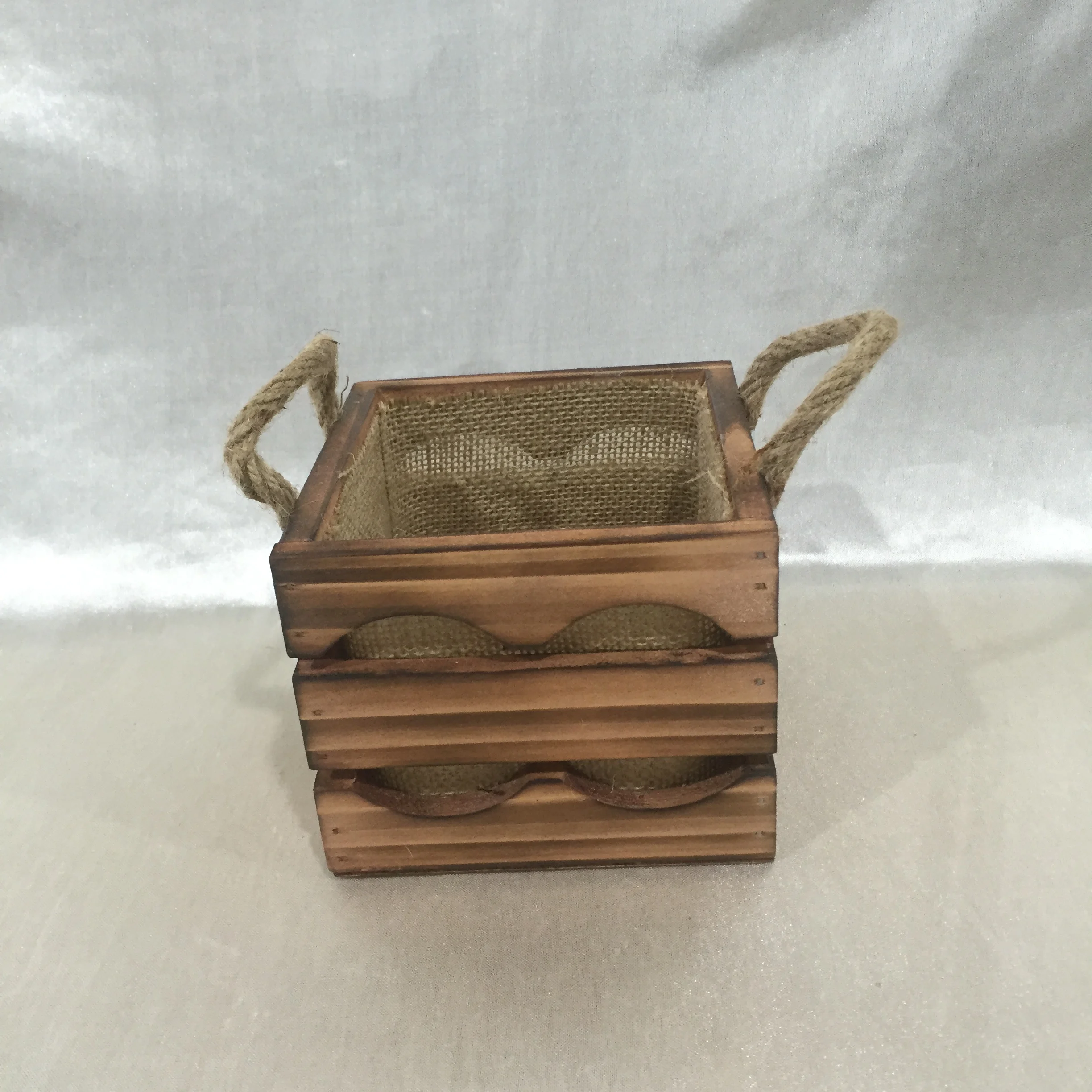  Home & Garden Decor Square Flower Pot Decorative Craft Wooden Flowers