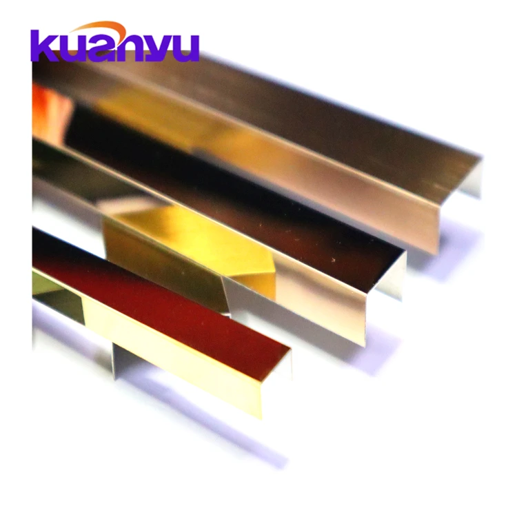 Stainless Steel Tile Trims Sus201 Sus304 Wall Tile Corner Edge Tile Trim For Washroom Walls Strip