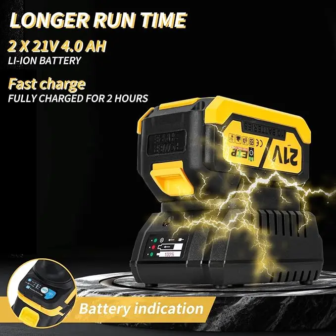 GreenBatt OEM/ODM 1/2 Cordless Impact Wrench Set with Brushless Motor and Lithium Battery 800N.M Power Wrenches Tools