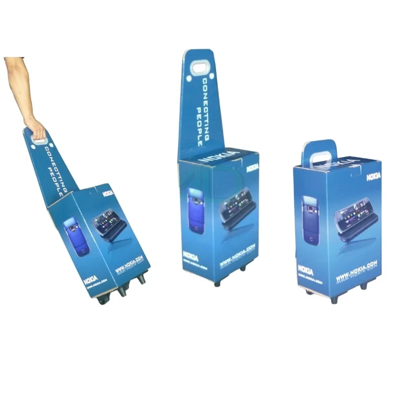 Manufacturer custom High quality cardboard Exhibition trolley box corrugated paper box for exhibition merchandising