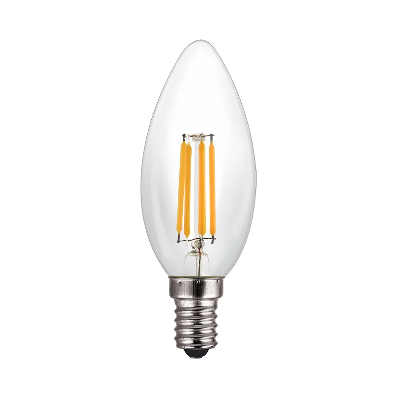 C35T 4W LED Filament Candelabra Bulb, Dimmable, LED Candle Bulb, E12