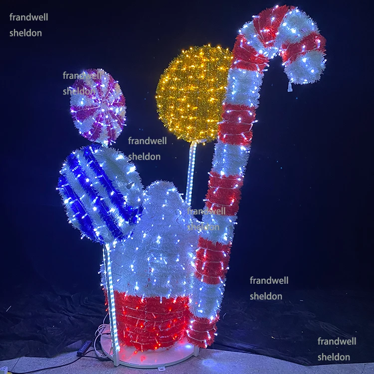 christmas lighted  ice creams lollipop motif led/illuminated christmas  cupcake candy theme decorations