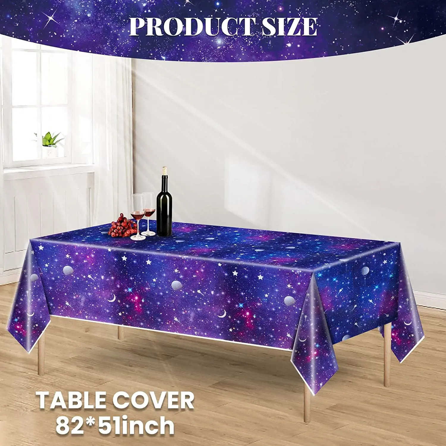 Purple starry sky galactic space theme decorative paper tray party paper cup knife fork spoon