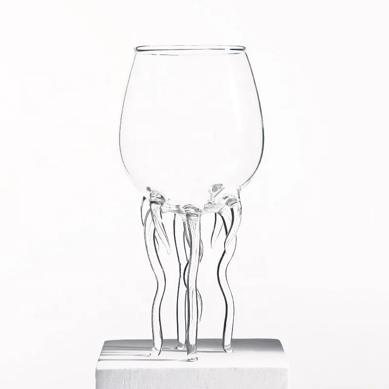 Bar Crystal Unique Shaped Drinking Glassware Cup Creative Wave Goblet Wavy Jellyfish Octopus Cocktail Glass