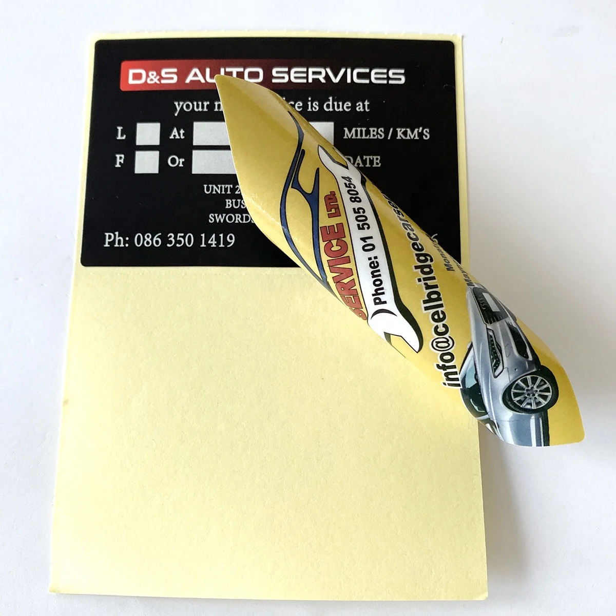 Custom car maintenance prompt double-sided label kilometer date oil change reminder maintenance sticker printing