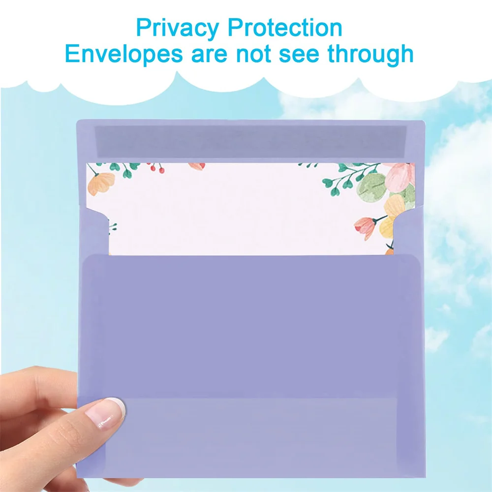 Custom 5x7 Invitation Envelopes Printable Colored A7 Envelopes Self Seal for Weddings Photos Postcards Greeting Cards Mailing