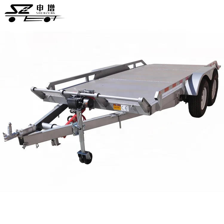 Car Hydraulic Tilt Trailer 3 Tonne Trailer Low Bed tandem Car Trailer