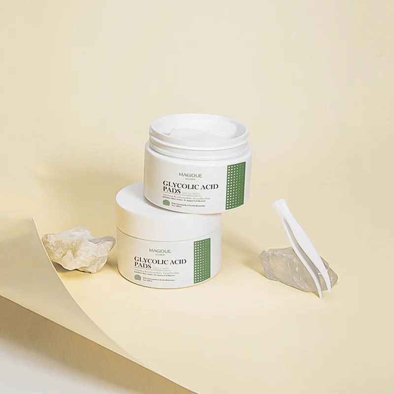 Private Label Dullness Pores Acne Scars Facial Exfoliating BHA HA Glycolic Acid 35% Peeling Glycolic Acid Pads For Face & Body