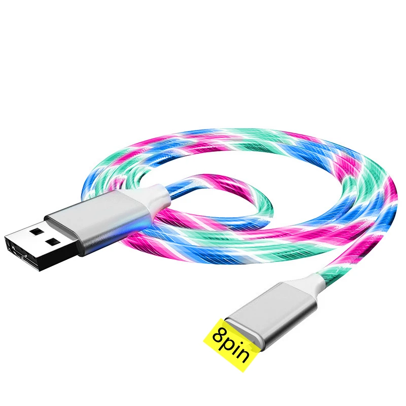 Зарядное устройство для мобильных устройств usb sata кабель 2.4a Кабо быстрой зарядки со светодиодной подсветкой, кабель для передачи данных для iphone шнуры для iphone 2 в 1 адаптер