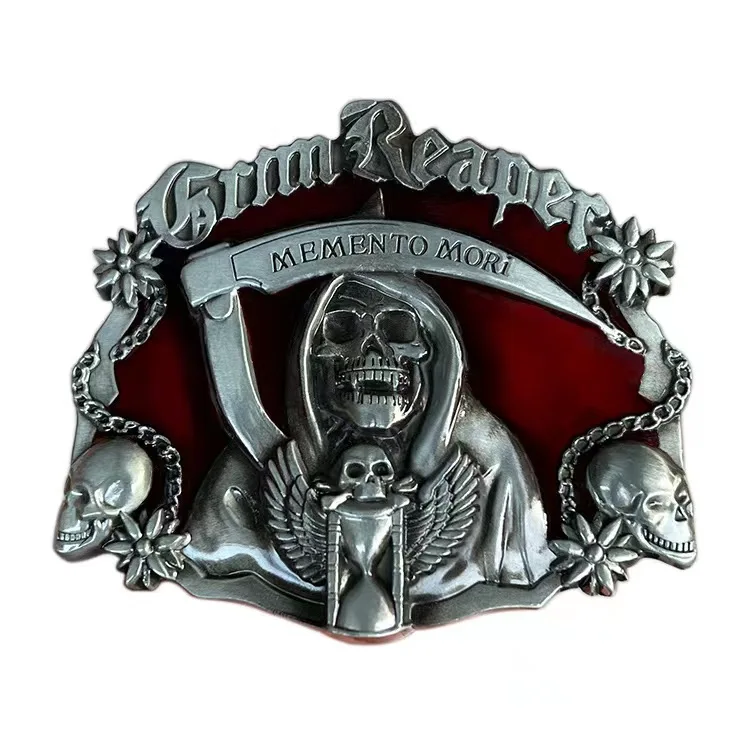 Factory Price Western Cowboy Metal Belt Buckles Skull Knife Leather Belts Buckle For Men