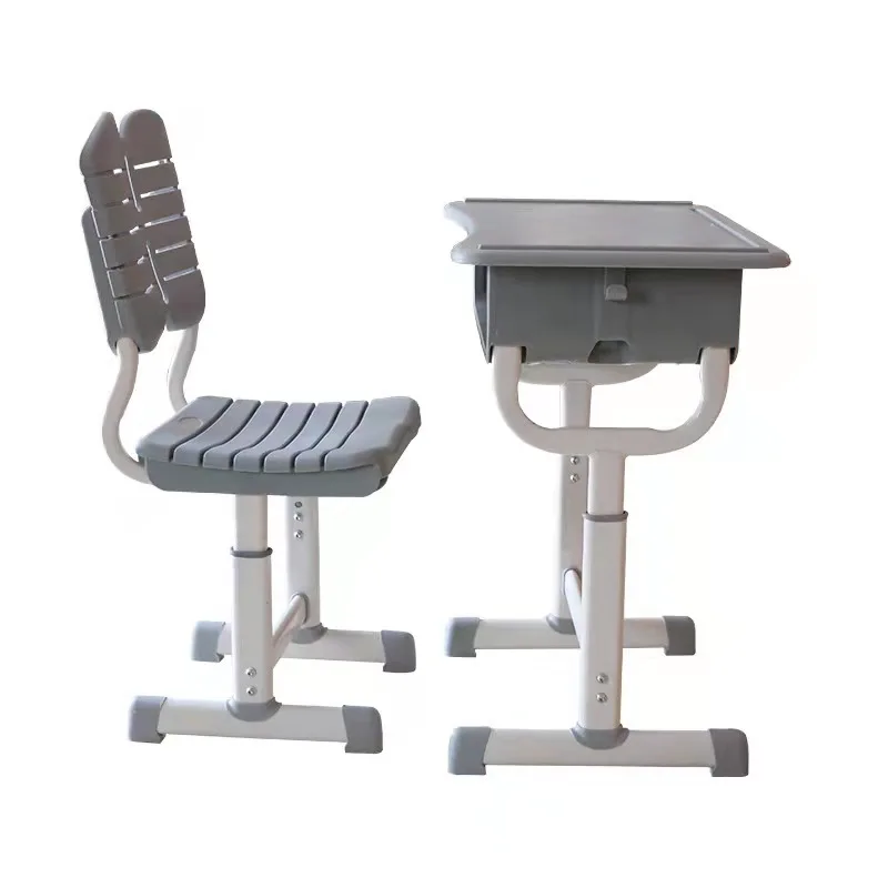 Adjustable color single school learning desks and chairsused students