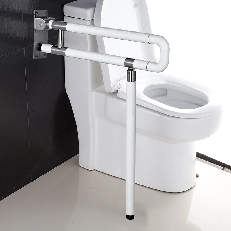Bathroom Toilet Brush Flip-up Disability Grab Bar Safety Handles