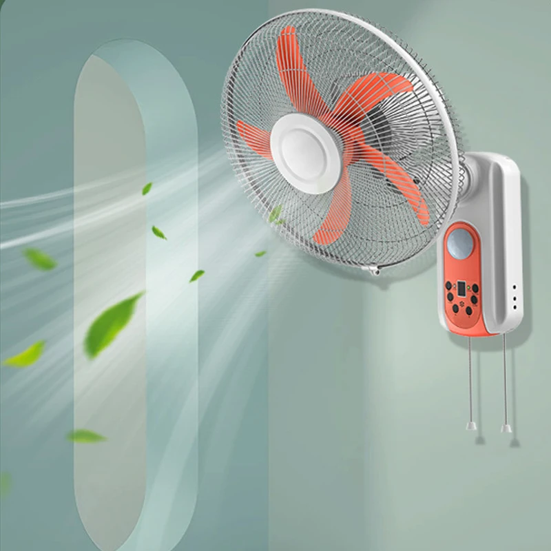 Good Quality Factory Directly New Summer Indoor Outdoor 16-Inch Solar Rechargeable Wall Fan