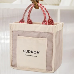 Korean Style Inside Pocket Plain Canvas Handbag Beach Shopping Tote Bag with Custom Printed Logo