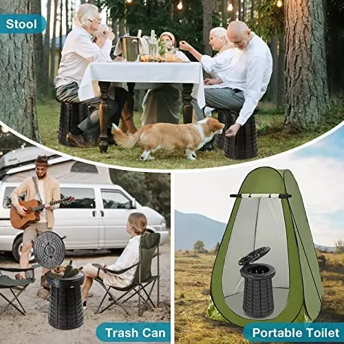 Outdoor Camping Washable Plastic Potty Integrated Bucket Self Driving Foldable Toilet Portable Camping Toilet stool