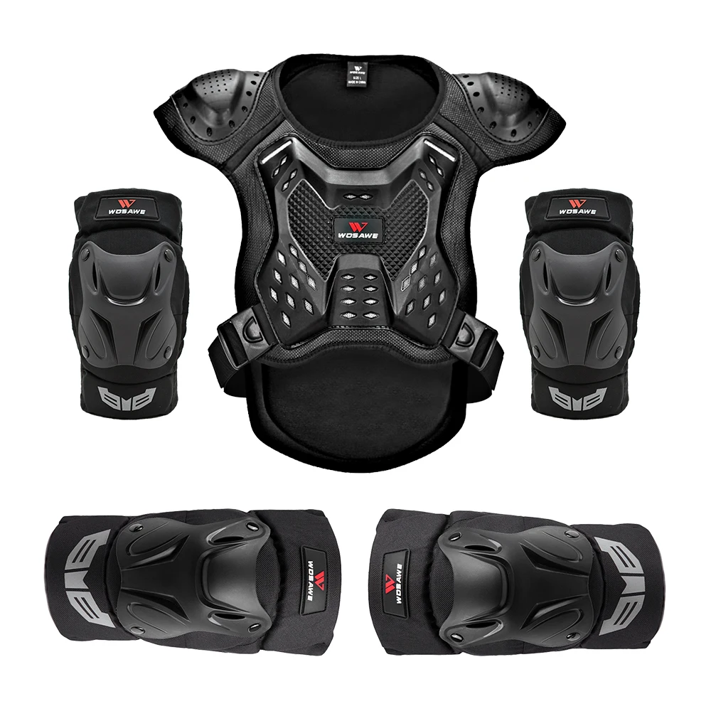 WOSAWE Adult Motorcycle Armor Cycling Skiing Skating Chest Protector  Back Protector Knee Elbow Pads Suit